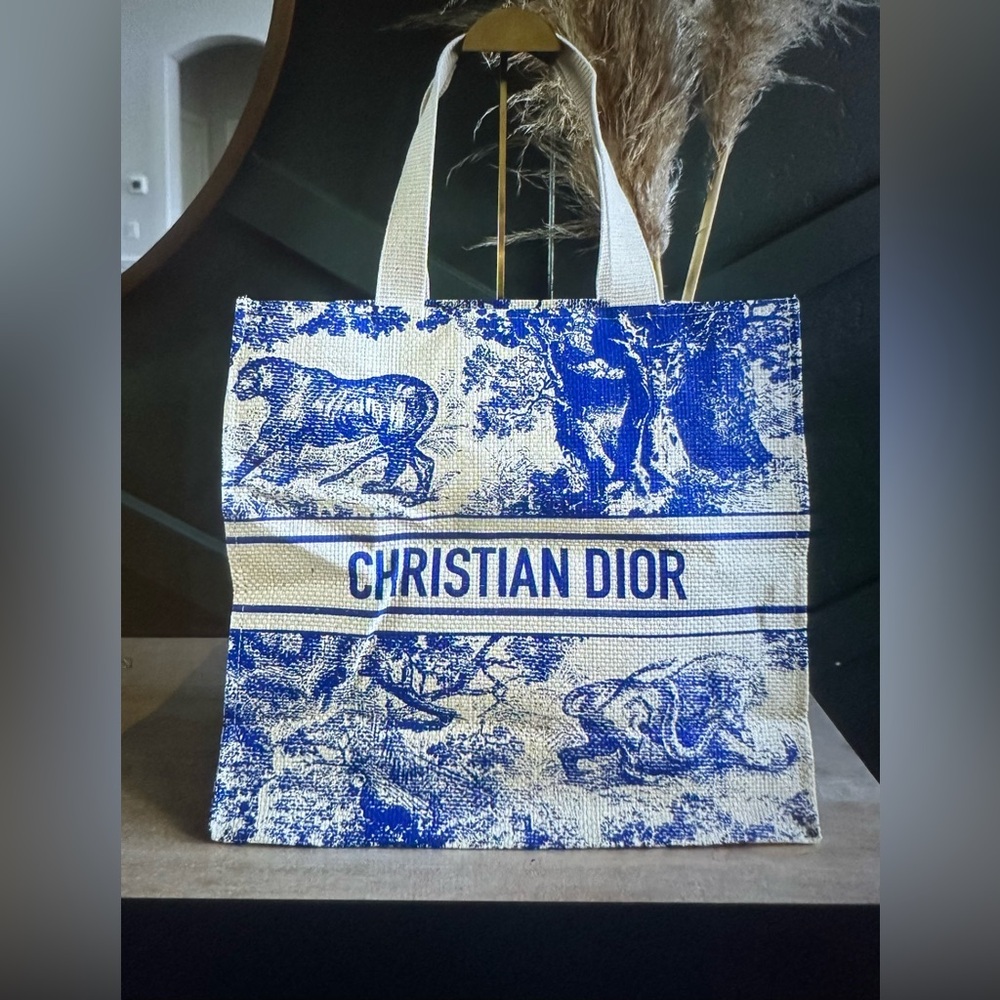 Christian Dior Blue and Cream Dioriviera Tote Bag